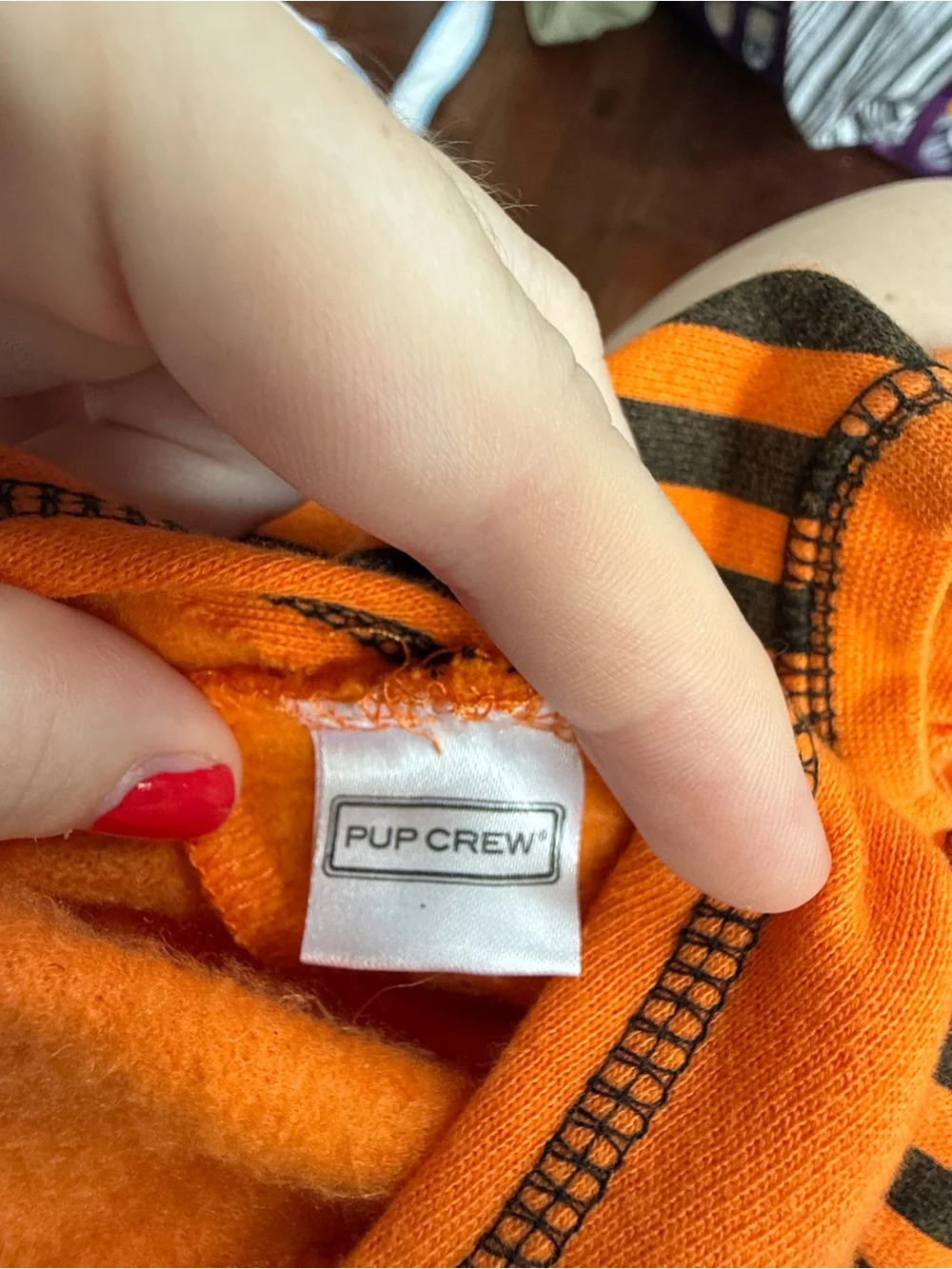 Pup Crew Orange “Mommy’s Little Monster” Halloween Dog Hoodie, size XS